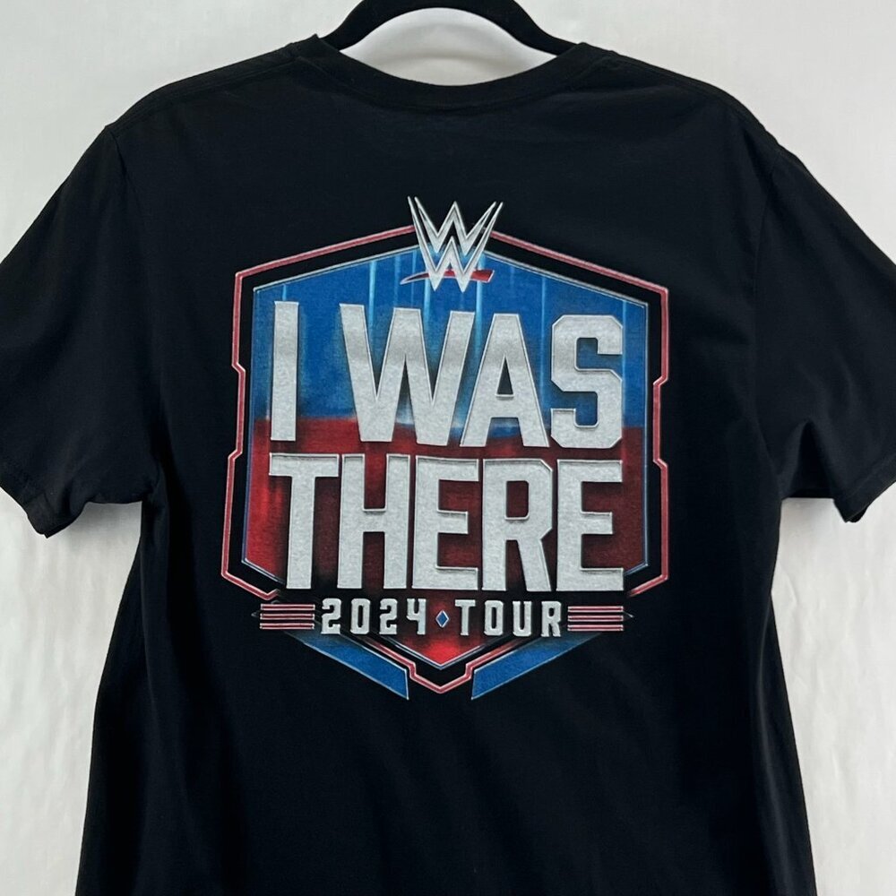 WWE I Was There France 2024 Tour Graphic T-Shirt Mens M Crewneck Pullover Black - Picture 6 of 10